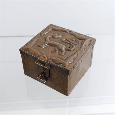 wooden box copper pressed metal|Arts And Crafts Copper Box .